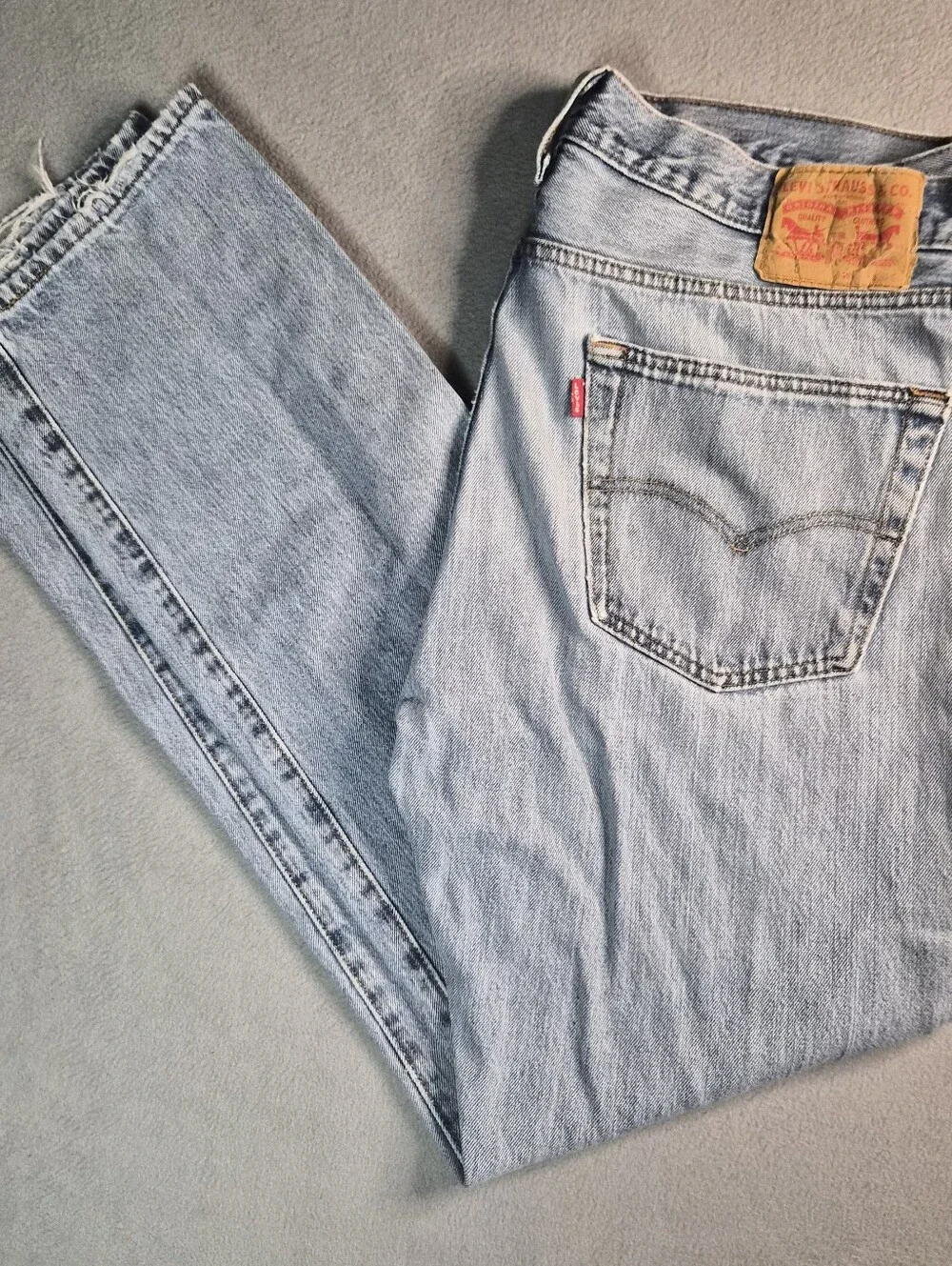 Levi's 505 light wash straight leg denim jeans size mens 36x34 denim straightleg